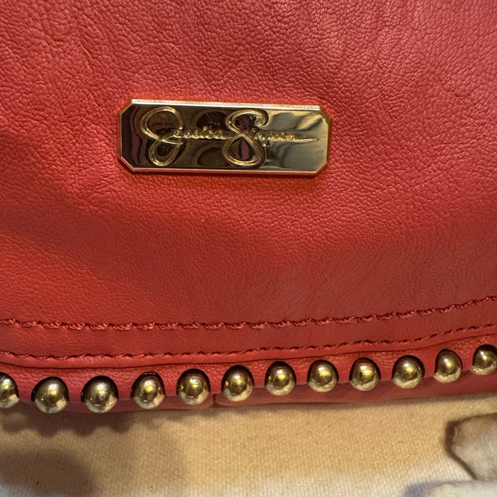 Jessica Simpson Pink Backpack with Gold Accents - Picture 3 of 10